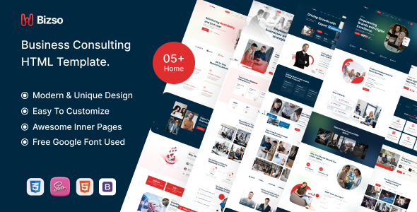 Bizso - 商业咨询 HTML5 模板 preview 1